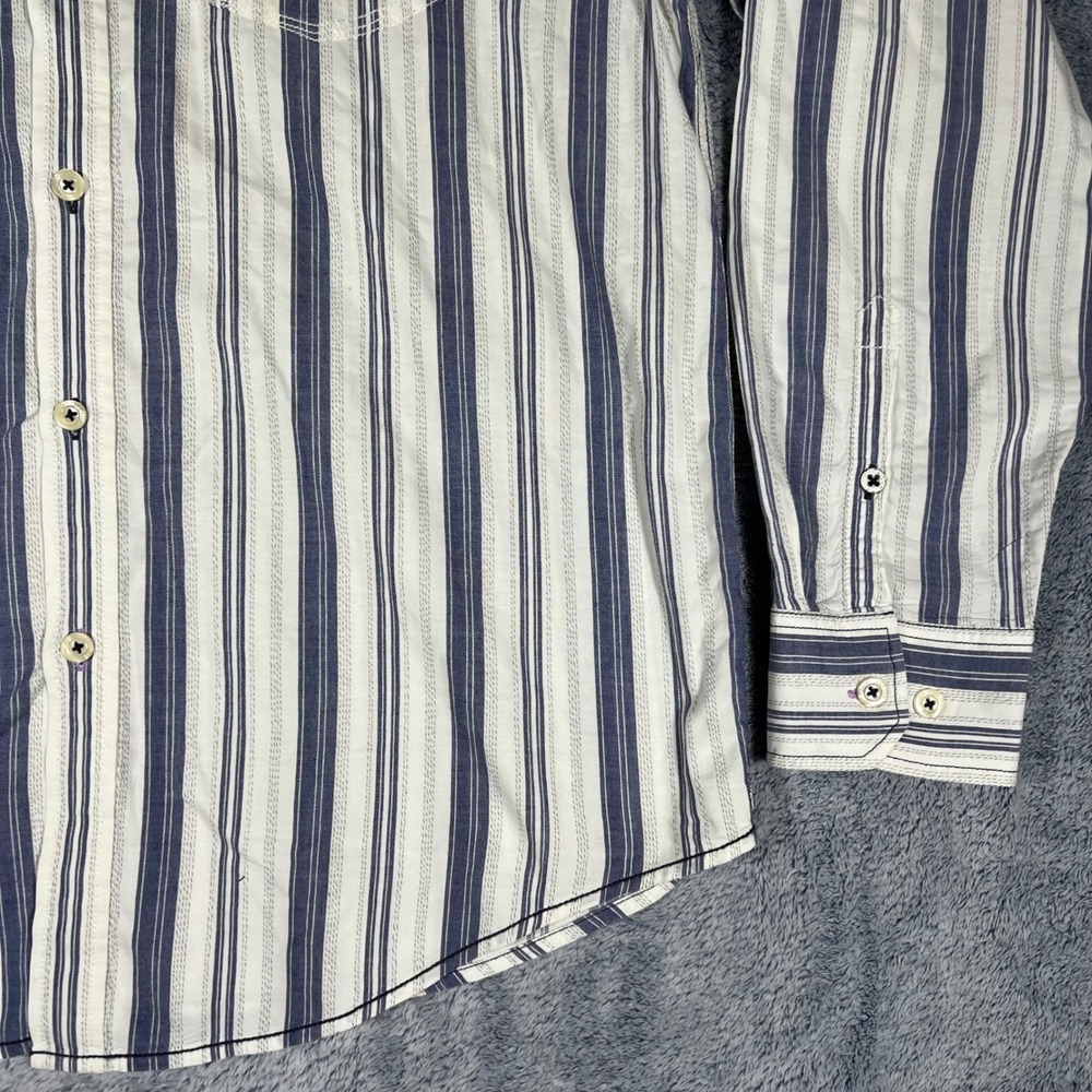 Tommy Bahama Jeans Mens XL Blue White Striped Button Down Shirt Long Sleeve p - Picture 12 of 16